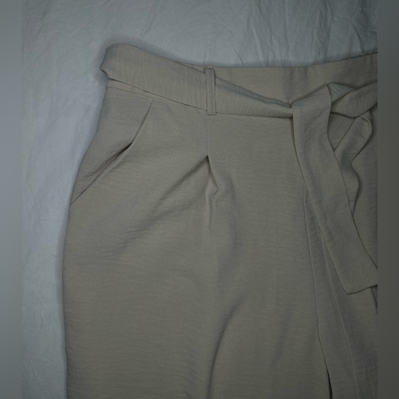 NWOT - Nicole Miller Women's Wide Leg Tan Beige Business Pant X-Large With Belt - Picture 5 of 11